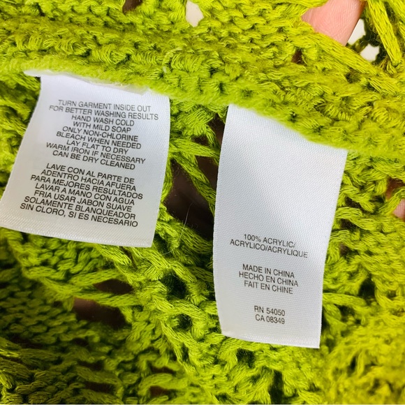 Y2K Jones New York Sport Size XL Knitted Cardigan Sweater Short Sleeve Green - Picture 8 of 8